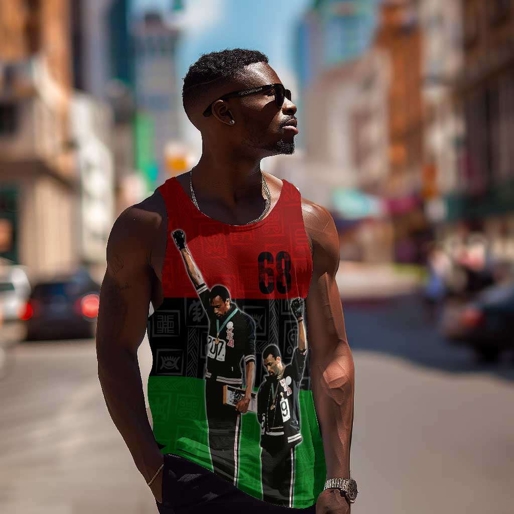 Mexico City 1968 African American Men Tank Top Black Power Salute