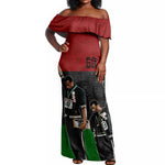 Mexico City 1968 African American Off Shoulder Maxi Dress Black Power Salute