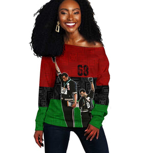 Mexico City 1968 African American Off Shoulder Sweater Black Power Salute