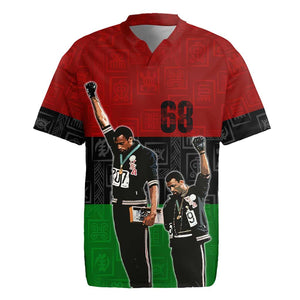 Mexico City 1968 African American Rugby Jersey Black Power Salute