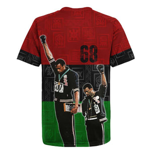 Mexico City 1968 African American Rugby Jersey Black Power Salute