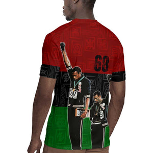 Mexico City 1968 African American Rugby Jersey Black Power Salute