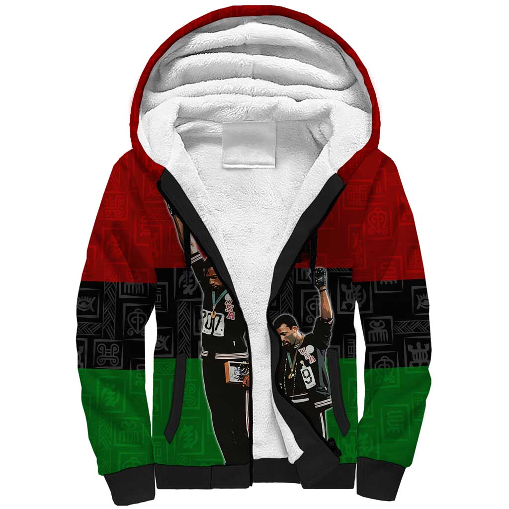 Mexico City 1968 African American Sherpa Hoodie Black Power Salute