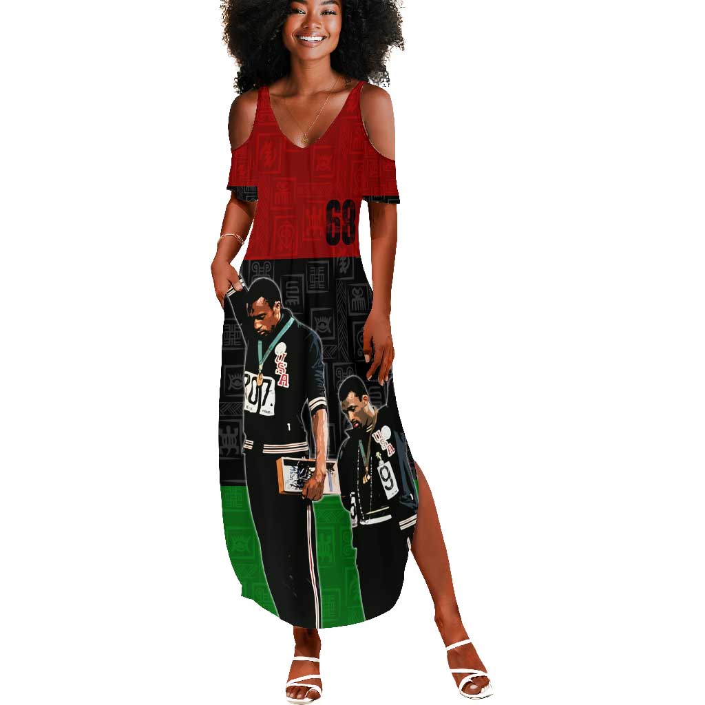 Mexico City 1968 African American Summer Maxi Dress Black Power Salute