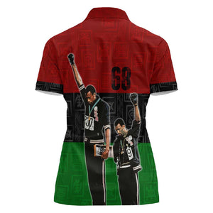 Mexico City 1968 African American Women Polo Shirt Black Power Salute