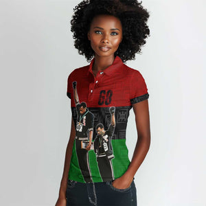 Mexico City 1968 African American Women Polo Shirt Black Power Salute