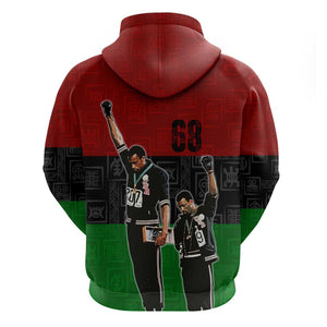 Mexico City 1968 African American Zip Hoodie Black Power Salute