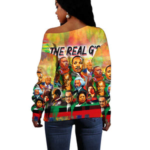 The Real G's Off Shoulder Sweater Civil Rights Leaders