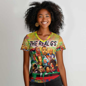 The Real G's Women V-Neck T-Shirt Civil Rights Leaders