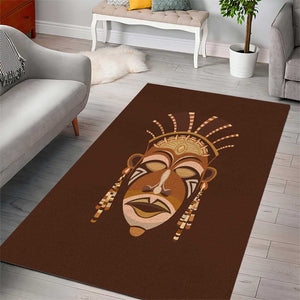 African Women Area Rug Tribal Ethnic Mask