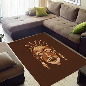 African Women Area Rug Tribal Ethnic Mask