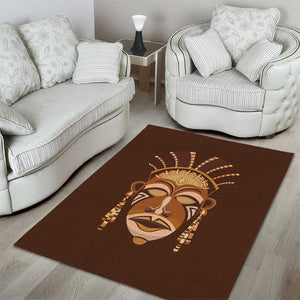 African Women Area Rug Tribal Ethnic Mask