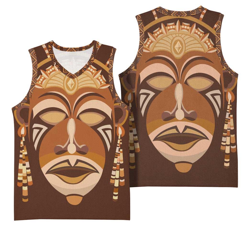 African Women Basketball Jersey Tribal Ethnic Mask DT02