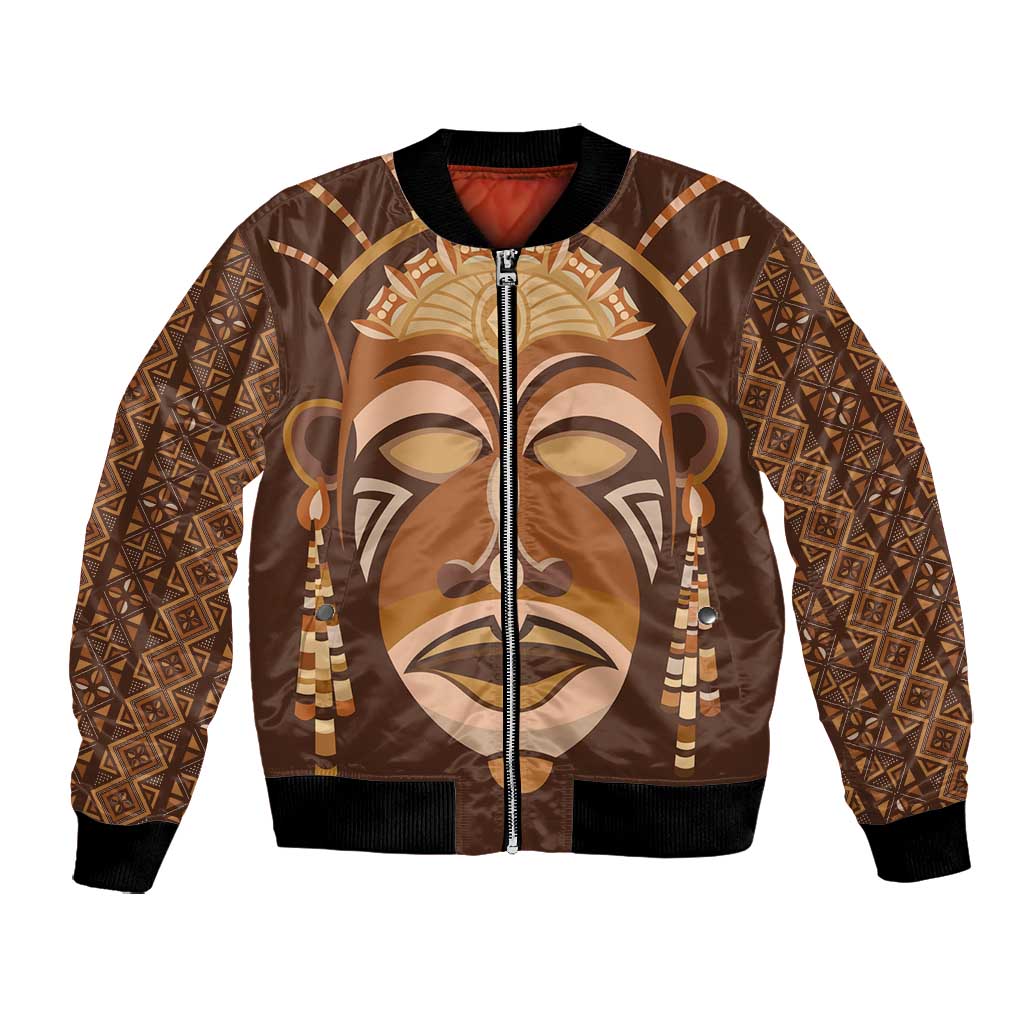 African Women Bomber Jacket Tribal Ethnic Mask