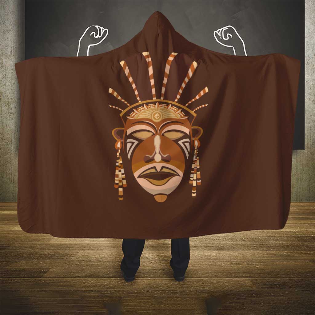 African Women Hooded Blanket Tribal Ethnic Mask