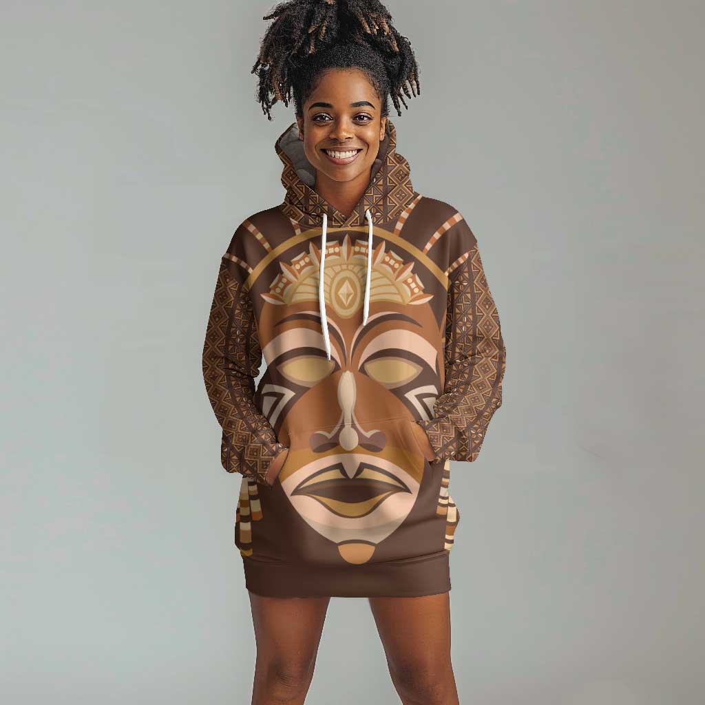 African Women Hoodie Dress Tribal Ethnic Mask