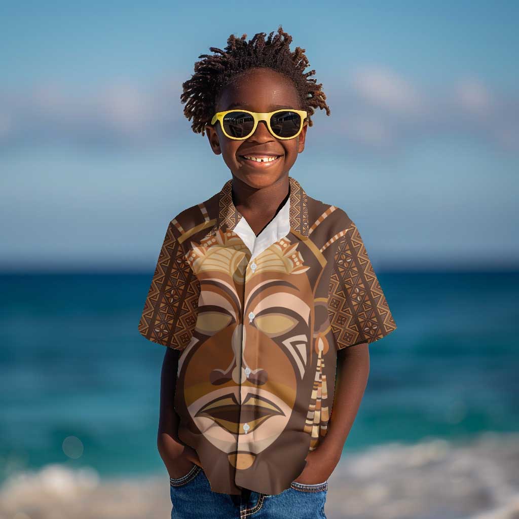 African Women Kid Hawaiian Shirt Tribal Ethnic Mask