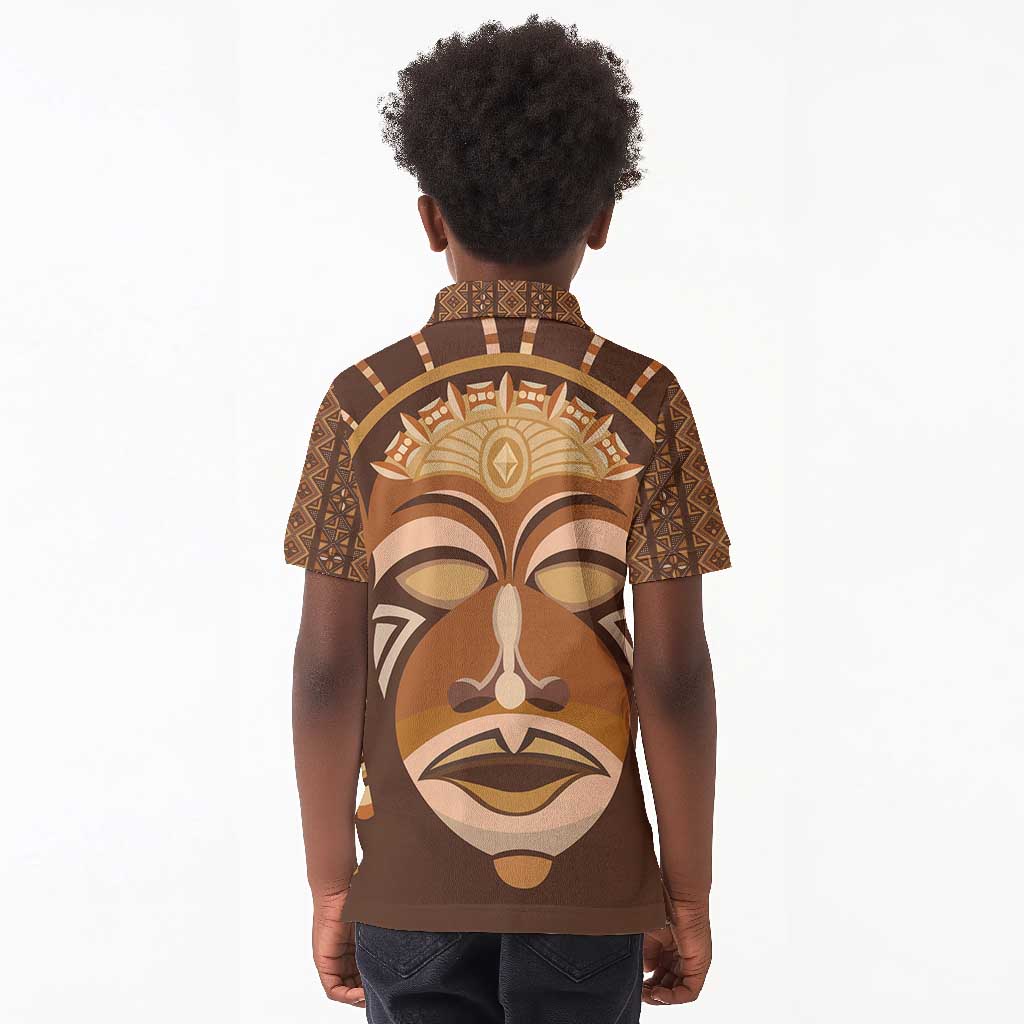 African Women Kid Polo Shirt Tribal Ethnic Mask