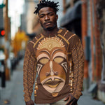 African Women Long Sleeve Shirt Tribal Ethnic Mask DT02