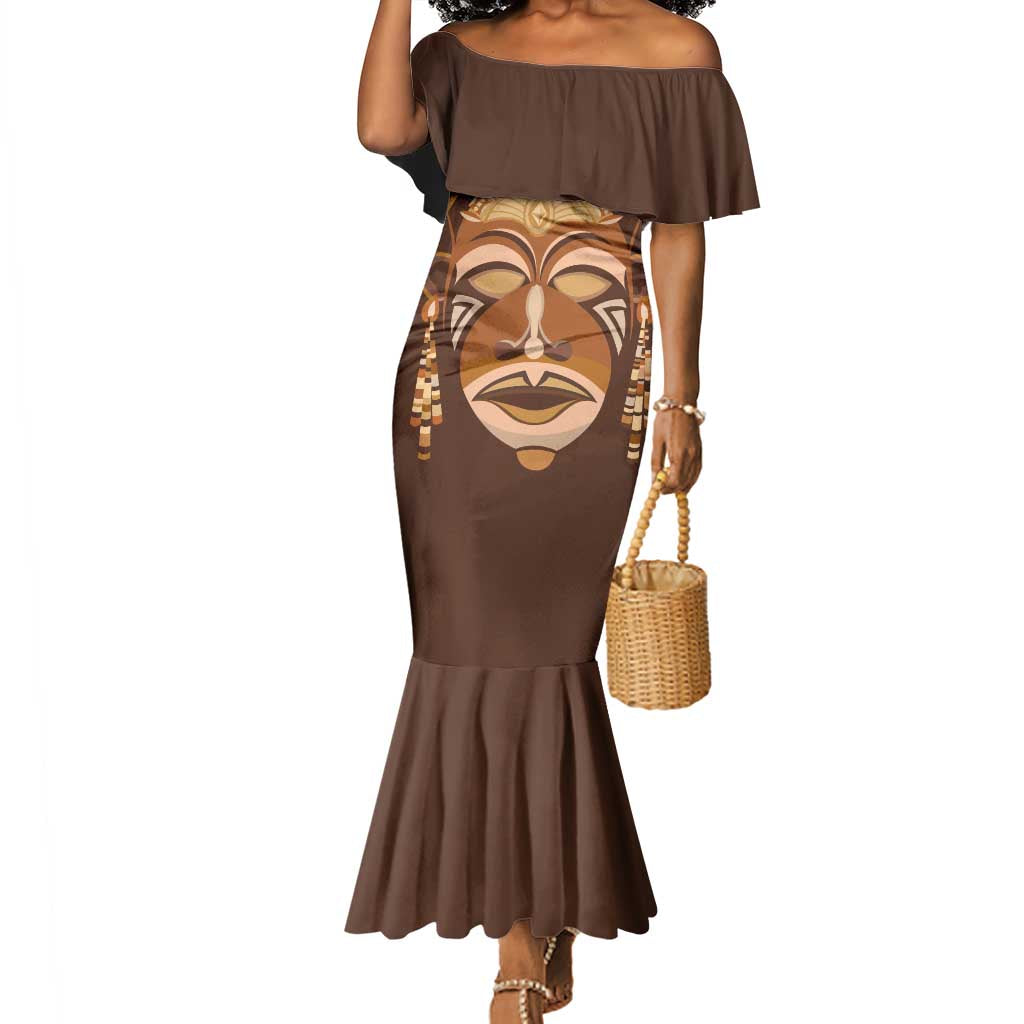 African Women Mermaid Dress Tribal Ethnic Mask