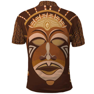 African Women Polo Shirt Tribal Ethnic Mask