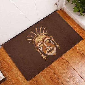 African Women Rubber Doormat Tribal Ethnic Mask