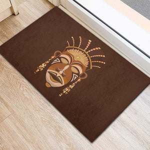 African Women Rubber Doormat Tribal Ethnic Mask