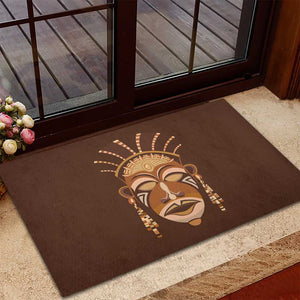 African Women Rubber Doormat Tribal Ethnic Mask