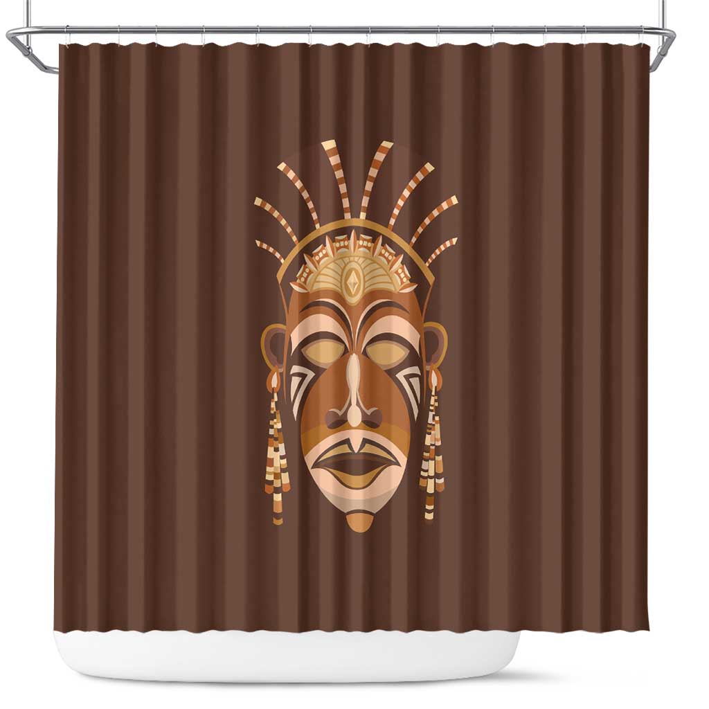 African Women Shower Curtain Tribal Ethnic Mask