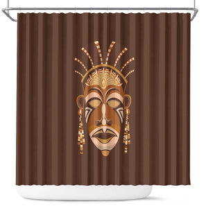 African Women Shower Curtain Tribal Ethnic Mask