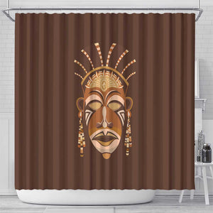 African Women Shower Curtain Tribal Ethnic Mask