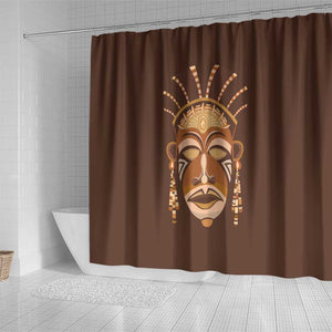 African Women Shower Curtain Tribal Ethnic Mask