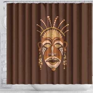 African Women Shower Curtain Tribal Ethnic Mask