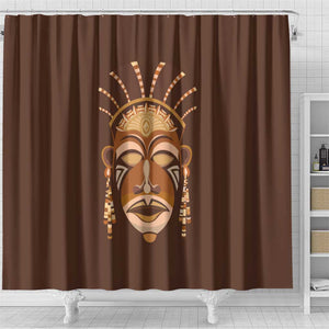 African Women Shower Curtain Tribal Ethnic Mask