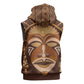 African Women Sleeveless Zip Hoodie Tribal Ethnic Mask - African Pride