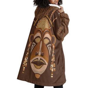 African Women Wearable Blanket Hoodie Tribal Ethnic Mask