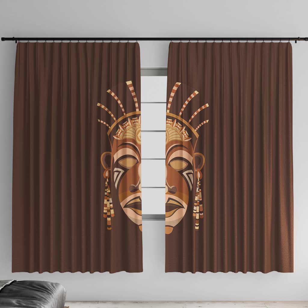 African Women Window Curtain Tribal Ethnic Mask