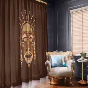 African Women Window Curtain Tribal Ethnic Mask