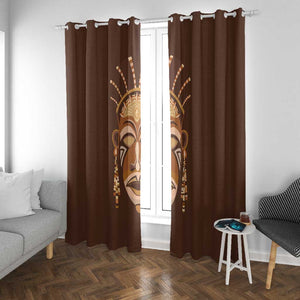 African Women Window Curtain Tribal Ethnic Mask