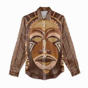 African Women Women Casual Shirt Tribal Ethnic Mask