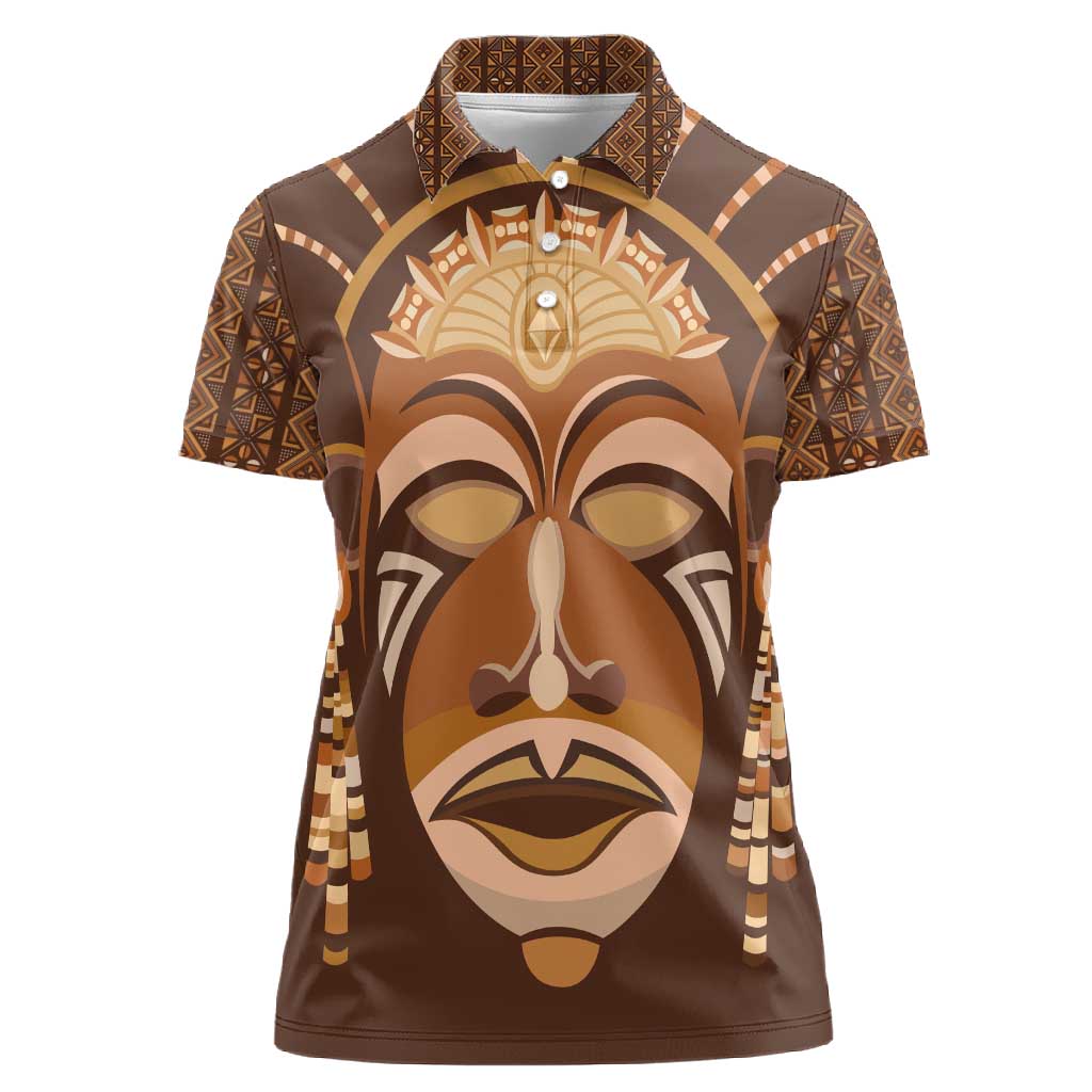 African Women Women Polo Shirt Tribal Ethnic Mask