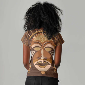 African Women Women V-Neck T-Shirt Tribal Ethnic Mask