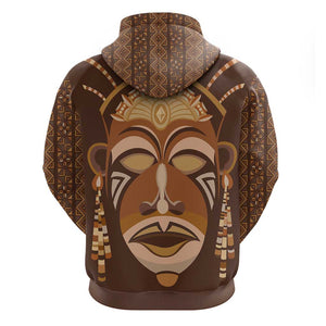 African Women Zip Hoodie Tribal Ethnic Mask