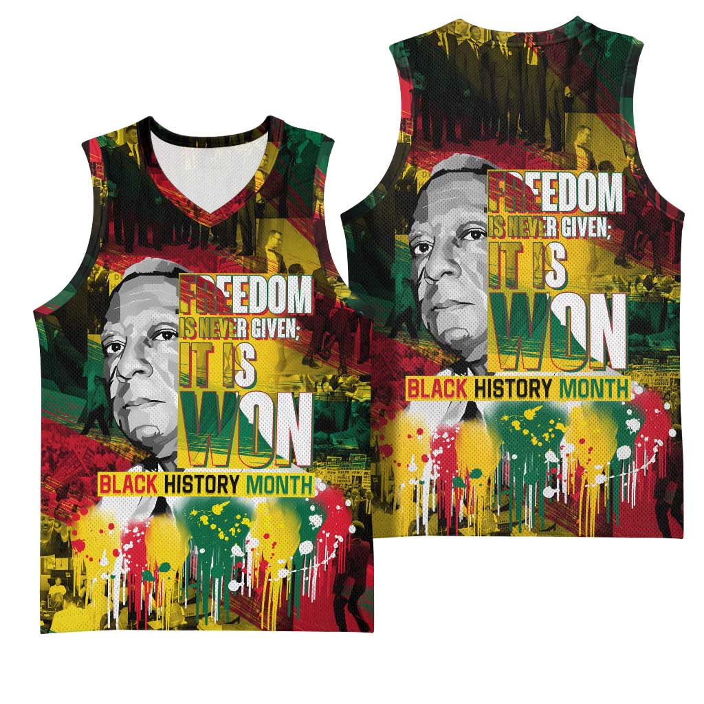 Freedom Is Never Given It Is Won Basketball Jersey Asa Philip Randolph DT02