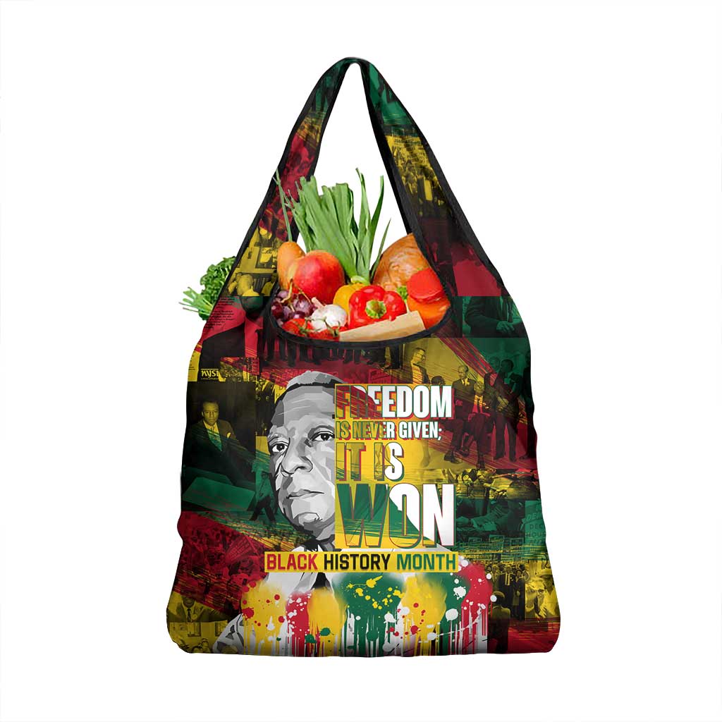 Freedom Is Never Given It Is Won Grocery Bag Asa Philip Randolph