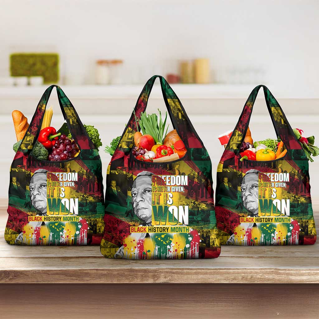 Freedom Is Never Given It Is Won Grocery Bag Asa Philip Randolph