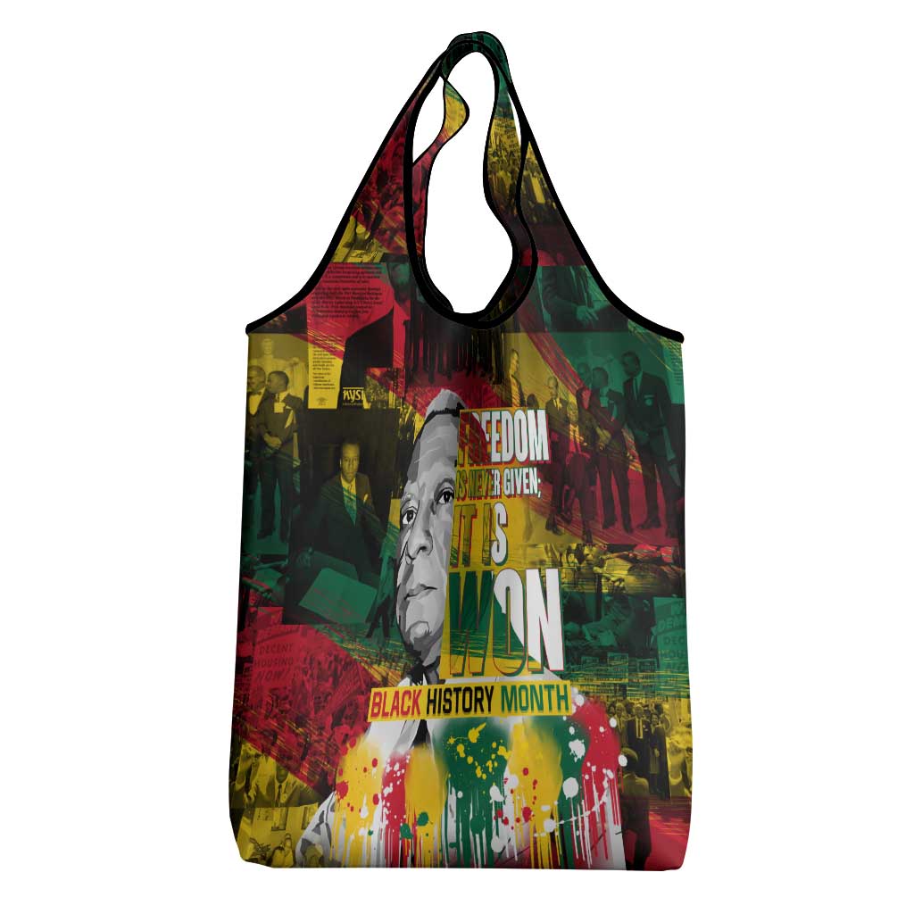 Freedom Is Never Given It Is Won Grocery Bag Asa Philip Randolph