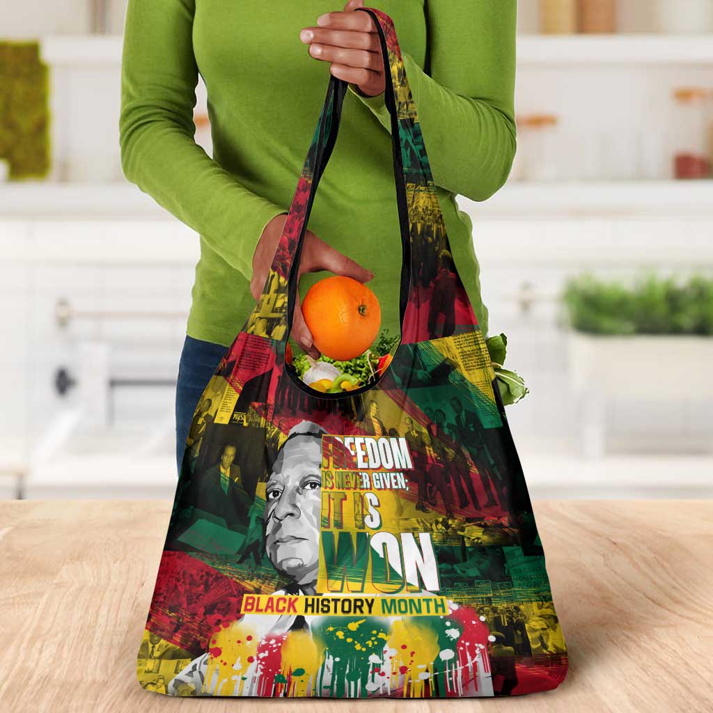Freedom Is Never Given It Is Won Grocery Bag Asa Philip Randolph