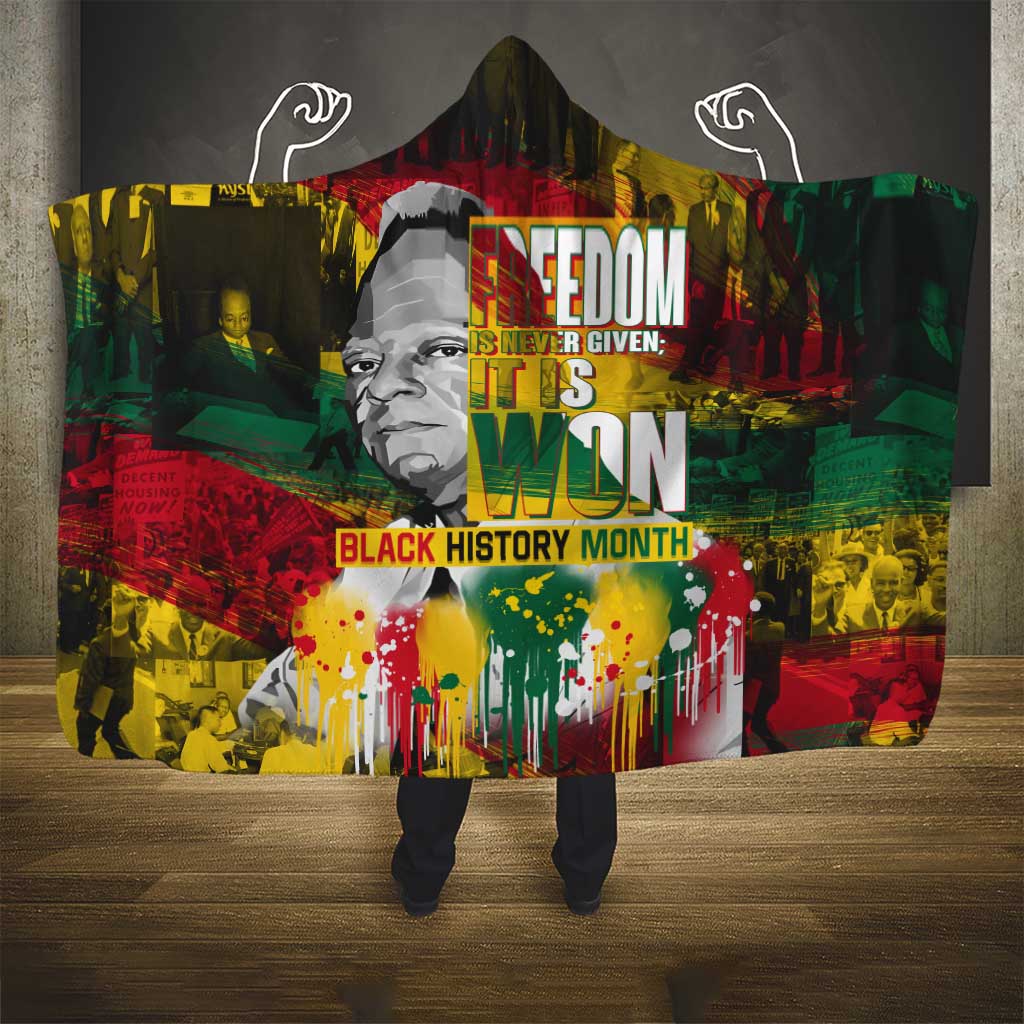 Freedom Is Never Given It Is Won Hooded Blanket Asa Philip Randolph