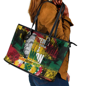 Freedom Is Never Given It Is Won Leather Tote Bag Asa Philip Randolph